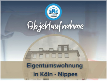 Objektaufnahme einer Eigentumswohnung in Köln-Nippes durch Jakobi Immobilien mit Immobilienfoto im Kreisdesign.
