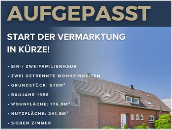 Start der Vermarktung eines Ein- bis Zweifamilienhauses in Zülpich durch Jakobi Immobilien.