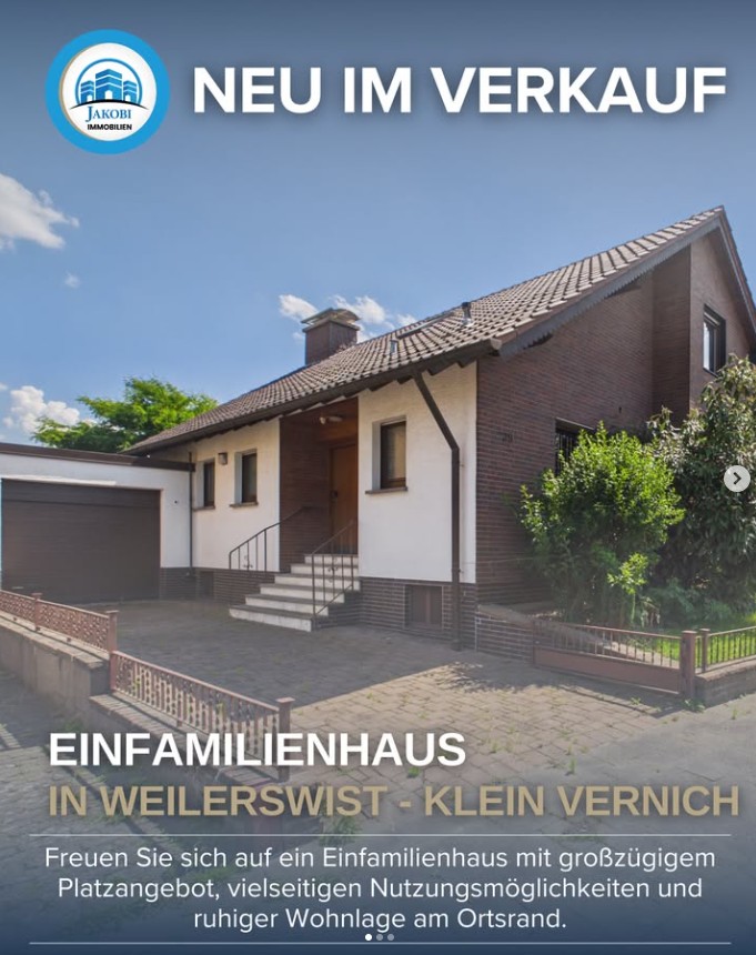 Bild zum Blogbeitrag: Neu im Verkauf – Weilerswist Einfamilienhaus von Jakobi Immobilien