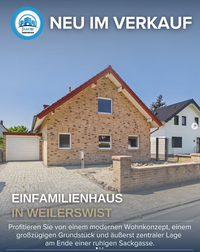 Bild zum Blogbeitrag: Neu im Verkauf – Weilerswist Einfamilienhaus von Jakobi Immobilien