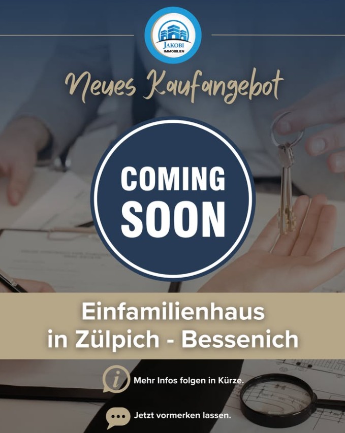 Bild zum Blogbeitrag: Vorankündigung – Zülpich Bessenich Einfamilienhaus von Jakobi Immobilien