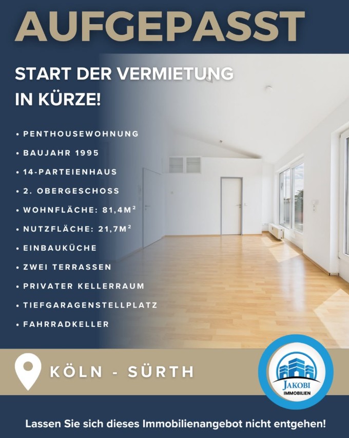 Bild zum Blogbeitrag Aufgepasst – Köln Penthousewohnung von Jakobi Immobilien