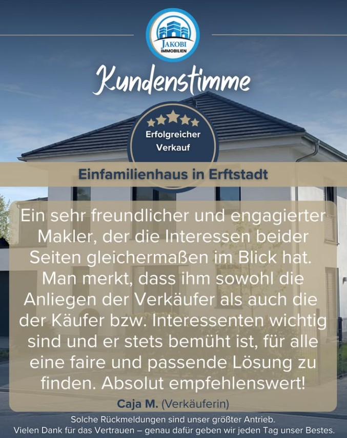 Bild zum Blogbeitrag Kundenstimme - Erftstadt Einfamilienhaus von Jakobi Immobilien