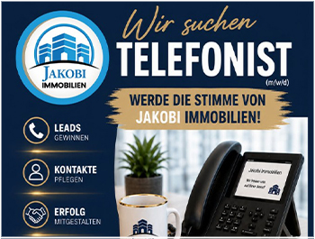 Bild zum Blogbeitrag: Wir suchen Telefonist (m/w/d) von Jakobi Immobilien