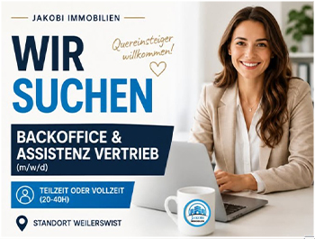 Bild zum Blogbeitrag: WIR SUCHEN DICH! Jobangebote bei Jakobi Immobilien - Backoffice und Assistenz im Vertrieb von Jakobi Immobilien