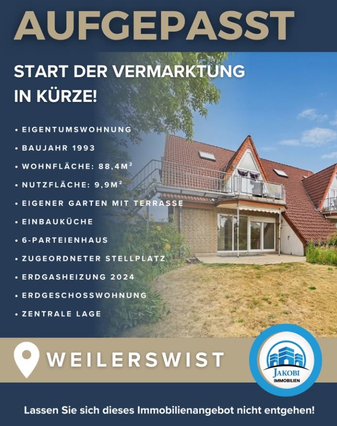 Bild zum Blogbeitrag Aufgepasst – Weilerswist Eigentumswohnung von Jakobi Immobilien