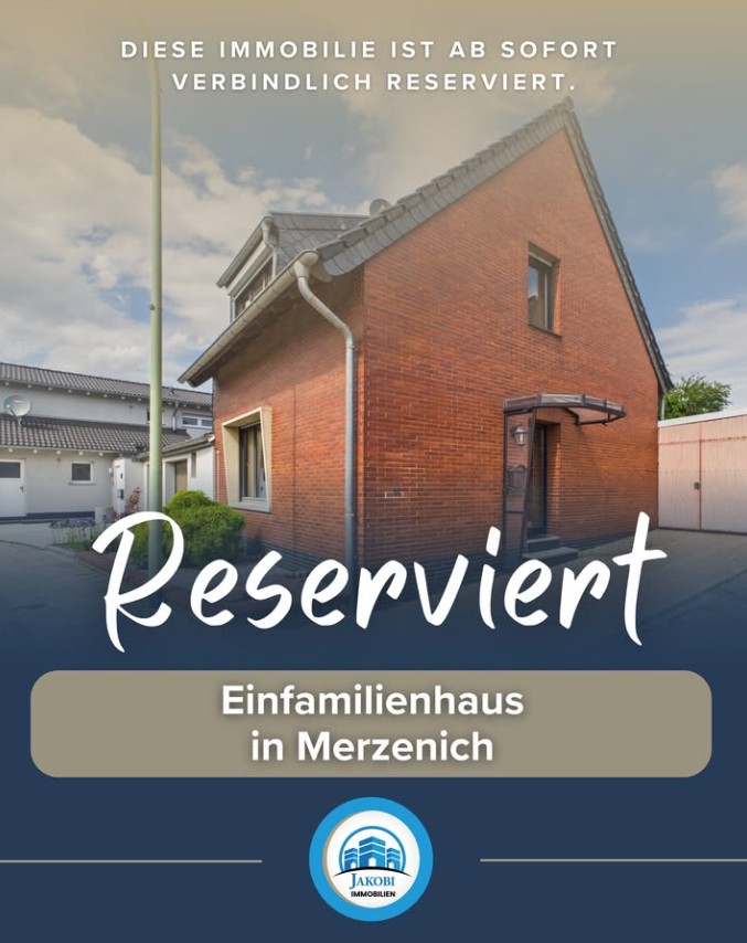 Bild für Blogbeitrag Reservierung – Merzenich Einfamilienhaus von Jakobi Immobilien