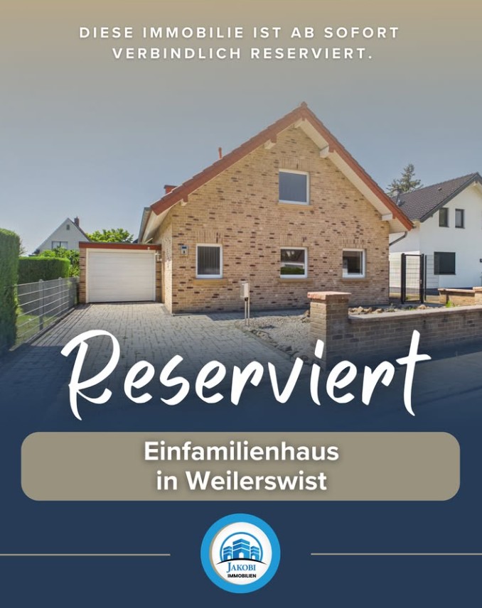 Bild zum Blogbeitrag Reservierung - Weilerswist Einfamilienhaus von Jakobi Immobilien
