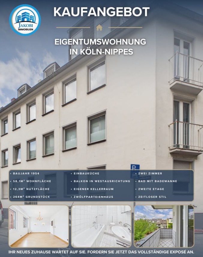 Bild zum Blogbeitrag Neu im Verkauf - Köln Eigentumswohnung von Jakobi Immobilien