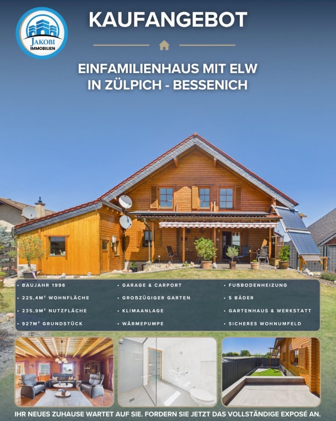 Bild zum Blogbeitrag Neu im Verkauf – Zülpich Einfamilienhaus mit ELW von Jakobi Immobilien