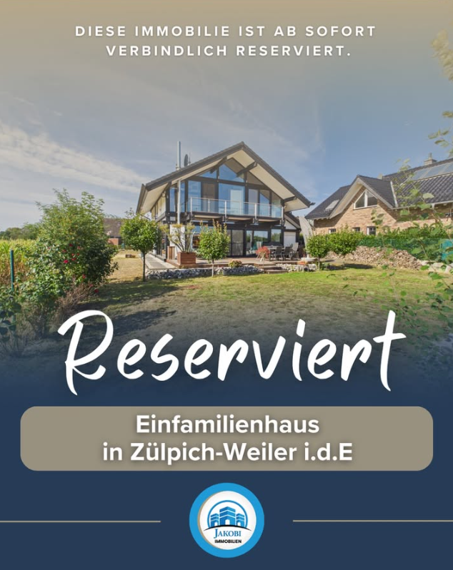 Reserviert Einfamilienhaus in Zülpich-Weiler in der Ebene – Jakobi Immobilien