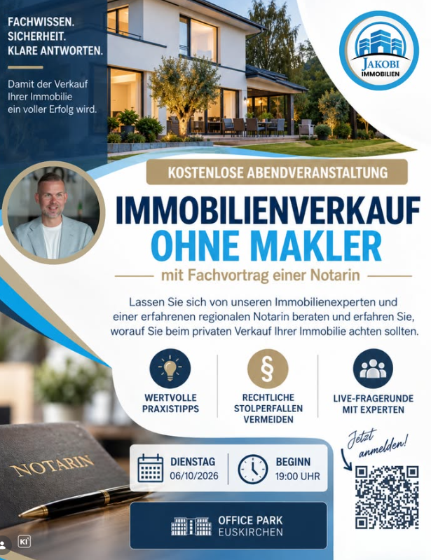 Einladung zur Abendveranstaltung Privatverkauf Oktober 2026 – Jakobi Immobilien