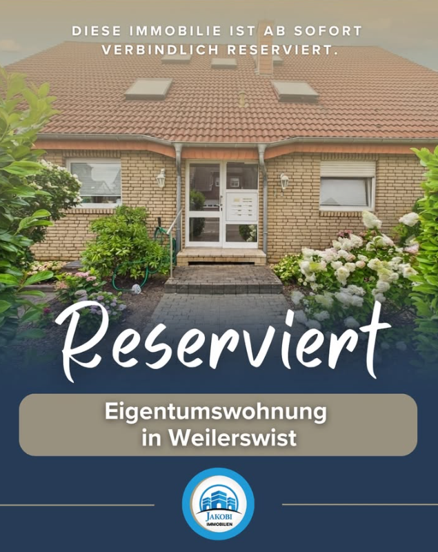 Reservierte Eigentumswohnung mit Garten in Weilerswist – Jakobi Immobilien