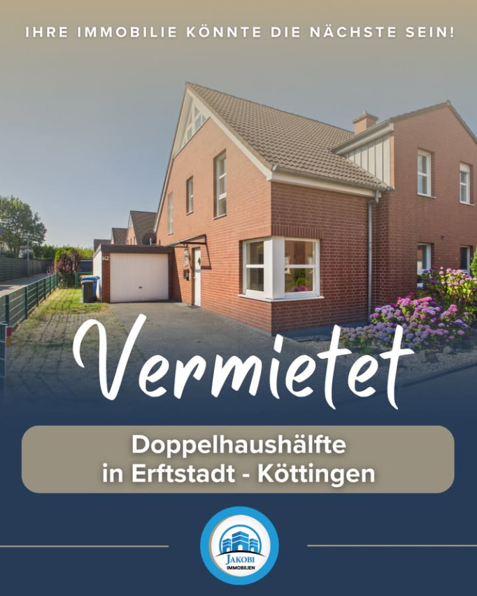 Vermietete Doppelhaushälfte mit Garten in Erftstadt – Jakobi Immobilien