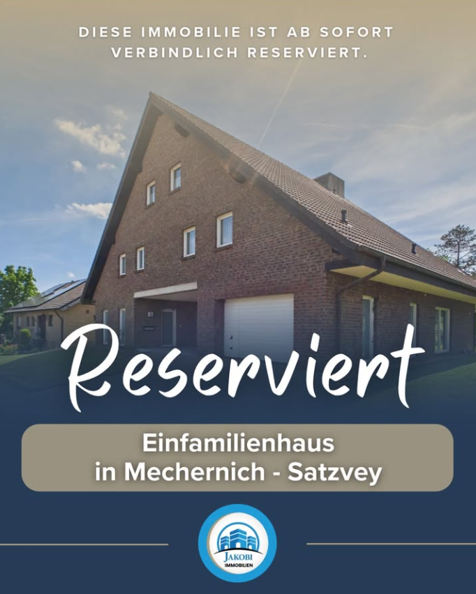 Freistehendes Einfamilienhaus in Mechernich – Reservierung bis zur Beurkundung – Jakobi Immobilien