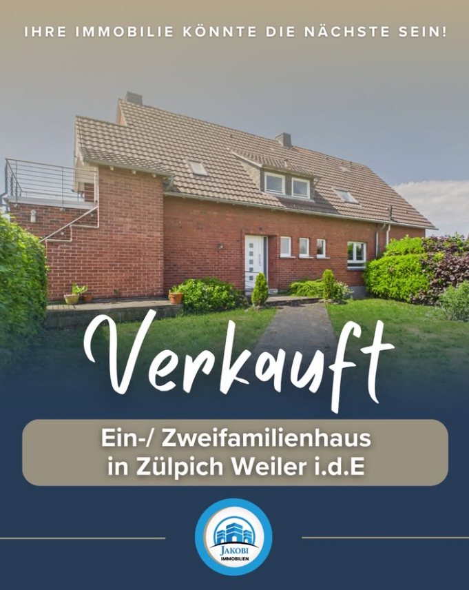 Ein-/Zweifamilienhaus mit zwei getrennten Wohneinheiten in Zülpich-Weiler – Verkauft – Jakobi Immobilien